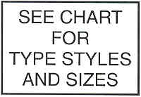 Type Styles, Sizes & Characters Per Inch (2nd column TYPE SAMPLE shows approximate characters per inch)