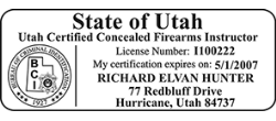 FIREINST-UT - Certified Concealed Firearms Instructor- Utah<br>FIREINST-UT