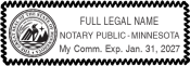 Rectangular Minnesota Notary Stamp