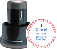 N77 CUSTOMIZABLE - N77 (1-3/4" Dia.)  31 DAY CUSTOMIZABLE YOUR TEXT ABOVE AND BELOW DATES Rotary XpeDater Date Stamp