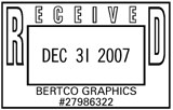 N90-RECEIVED - N90 (1-3/16" X 1-5/16")  CUSTOMIZABLE WITH RECEIVED AT TOP - TWO LINES TEXT AT BOTTOM (MAX 25 CHARACTERSPER LINE)