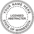 Licensed Abstracter seal stamp - Minnesota. Customized with professional's name.