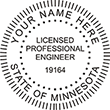 Licensed Professional Engineer Seal Stamp Minnesota. Customized with engineer's name and license number. Fast Shipping