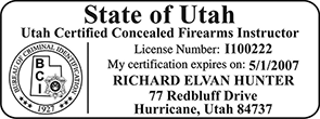 FIREINST-UT - Certified Concealed Firearms Instructor- Utah<br>FIREINST-UT