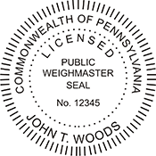Public Weighmaster Seal - Pennsylvania<br>WEIGH-PA