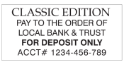 Order your custom durable stamp online, Easy and Fast. Customized with your custom text and choice of ink color. Great for office, factory, shipping dept or where ever your need is for a durable stamp