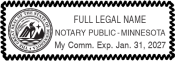 MN-NOT-RECT - Rectangular Minnesota Notary Stamp