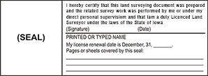LANDSURV2-IA - Land Surveyor Stamp - Iowa<br>LANDSURV2-IA